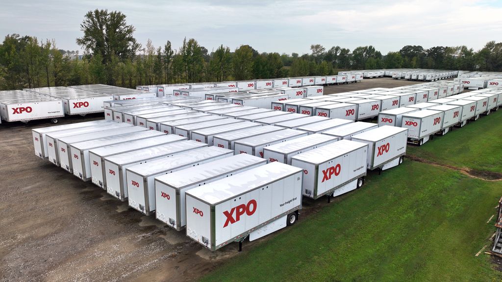 XPO produces thousands of trailers each year at its manufacturing plant in Searcy, Arkansas. XPO produces thousands of trailers each year at its manufacturing plant in Searcy, Arkansas.