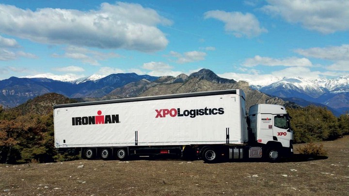 XPO Named Official Logistics Supplier of IRONMAN races XPO truck for IRONMAN race